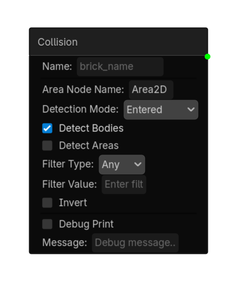 Collisions actuator screenshot
