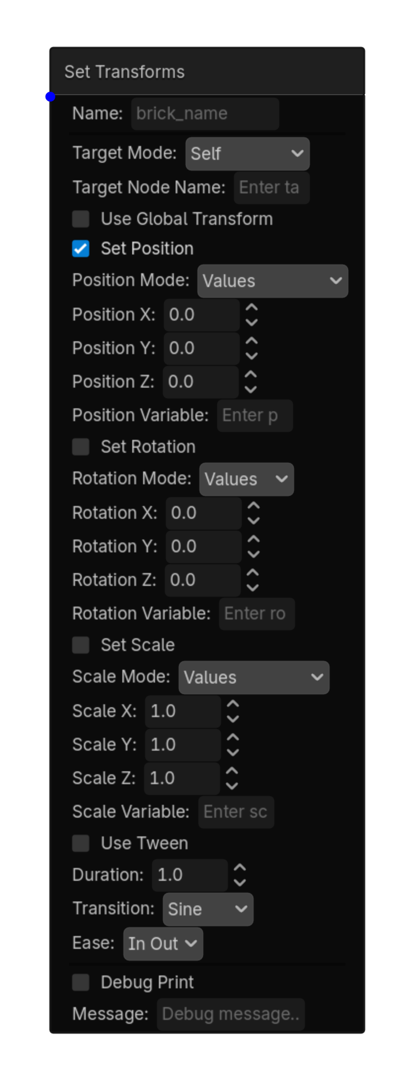 Set Transforms screenshot placeholder